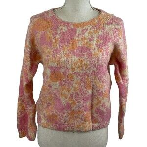 Pink and Orange Women's Crew Neck Sweater